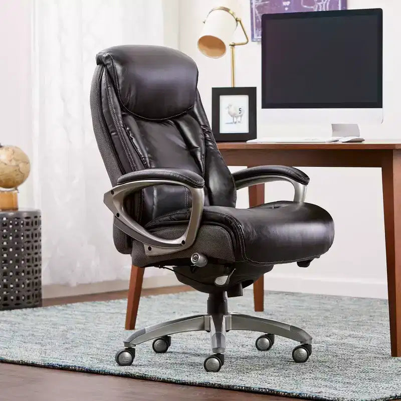 Fauteuil de bureau Works Executive avec technologie Smart Layers Opportunity Gray : Cuir reconstitué ergonomique, hauteur réglable, capacité de 125 kg