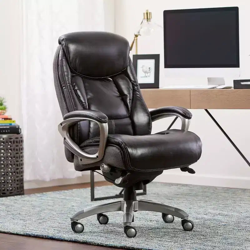 Fauteuil de bureau Works Executive avec technologie Smart Layers Opportunity Gray : Cuir reconstitué ergonomique, hauteur réglable, capacité de 125 kg