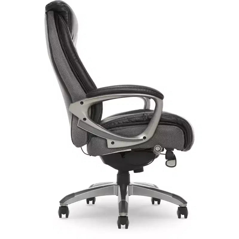 Fauteuil de bureau Works Executive avec technologie Smart Layers Opportunity Gray : Cuir reconstitué ergonomique, hauteur réglable, capacité de 125 kg