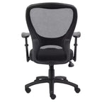 Fauteuil de bureau en mesh avec accoudoirs réglables Noir -: Pivotant, Ergonomique, Piètement en nylon