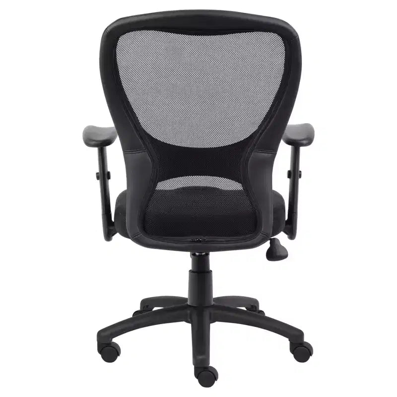 Fauteuil de bureau en mesh avec accoudoirs réglables Noir -: Pivotant, Ergonomique, Piètement en nylon