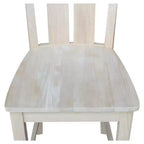 Tabouret de bar 24" Ava, hauteur comptoir, non fini - : Bois massif, siège carré