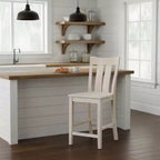 Tabouret de bar 24" Ava, hauteur comptoir, non fini - : Bois massif, siège carré
