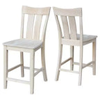 Tabouret de bar 24" Ava, hauteur comptoir, non fini - : Bois massif, siège carré