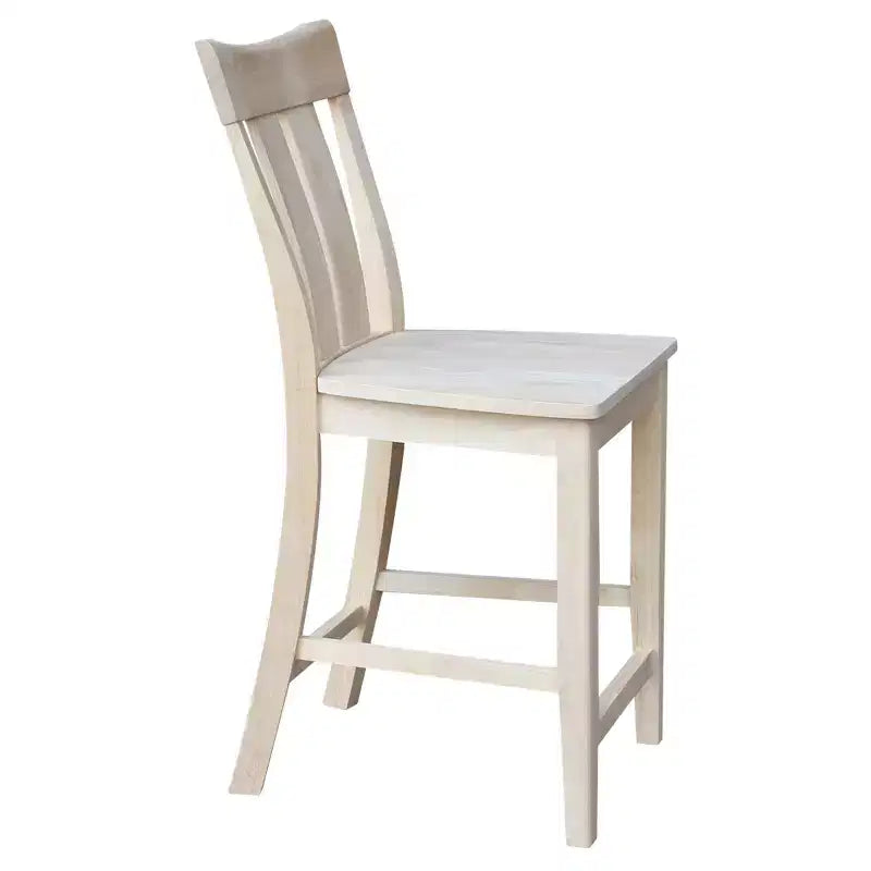 Tabouret de bar 24" Ava, hauteur comptoir, non fini - : Bois massif, siège carré