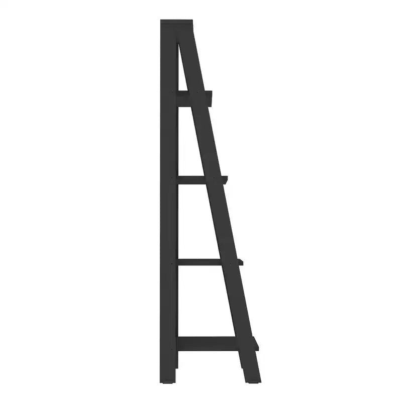 Étagère bibliothèque 55" en bois à 4 tablettes, style échelle