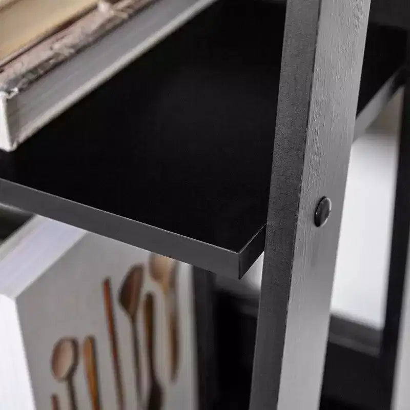 Étagère bibliothèque 55" en bois à 4 tablettes, style échelle