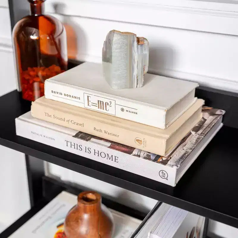 Étagère bibliothèque 55" en bois à 4 tablettes, style échelle