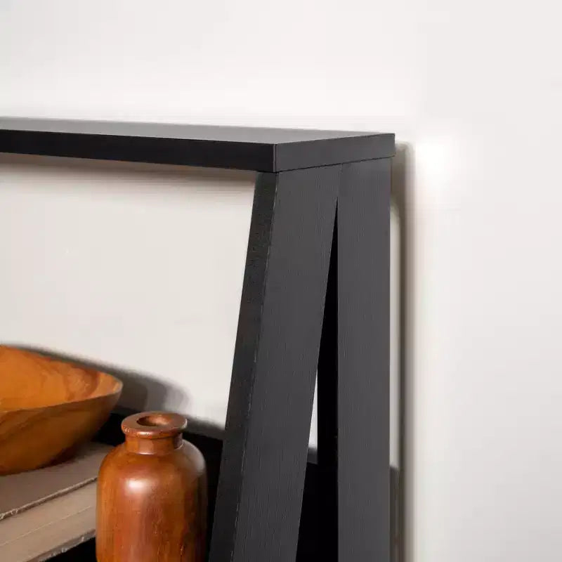 Étagère bibliothèque 55" en bois à 4 tablettes, style échelle