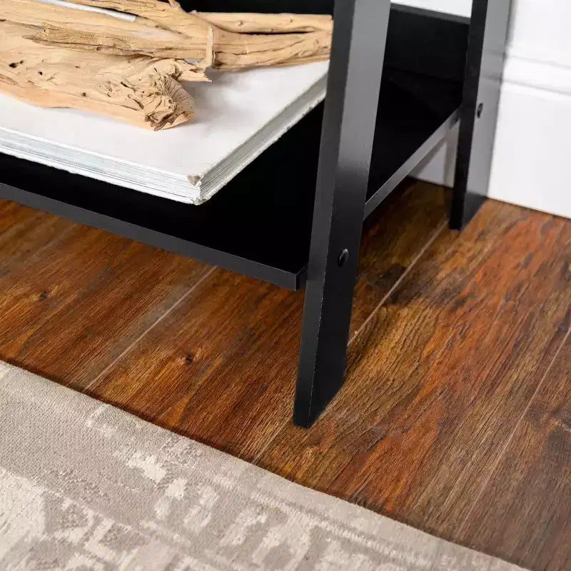 Étagère bibliothèque 55" en bois à 4 tablettes, style échelle