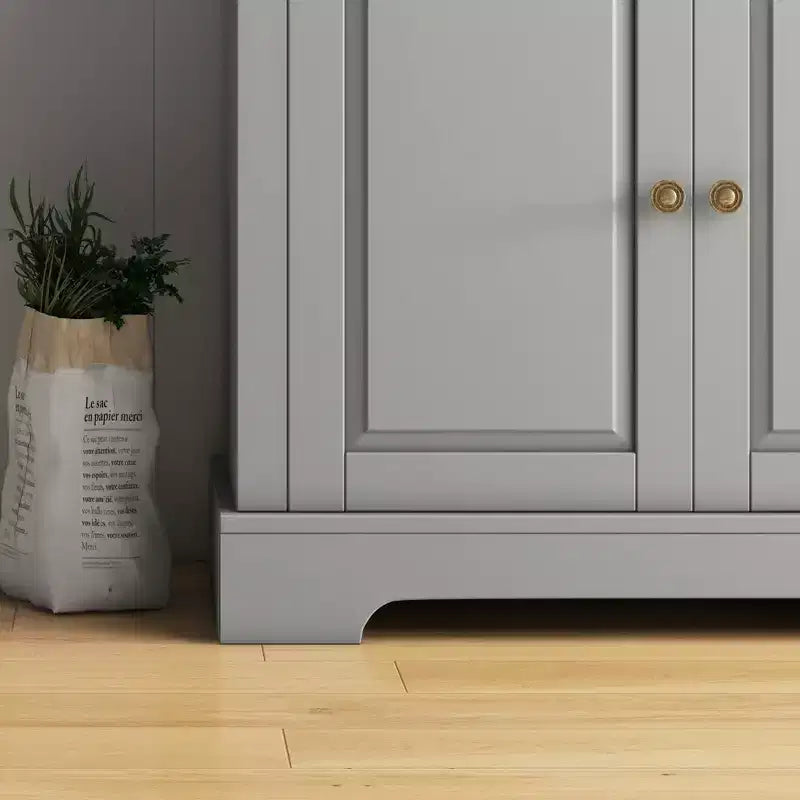 Buffet de cuisine moderne avec 2 tiroirs et étagères réglables, Meuble de rangement pour salon