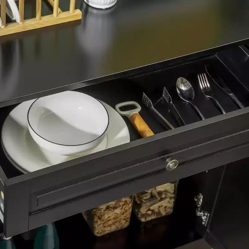 Sideboard Buffet Cabinet, Modern Kitchen Cabinet with 2 Drawers and Adjustable Shelves, Coffee Bar Cabinet for Living Room