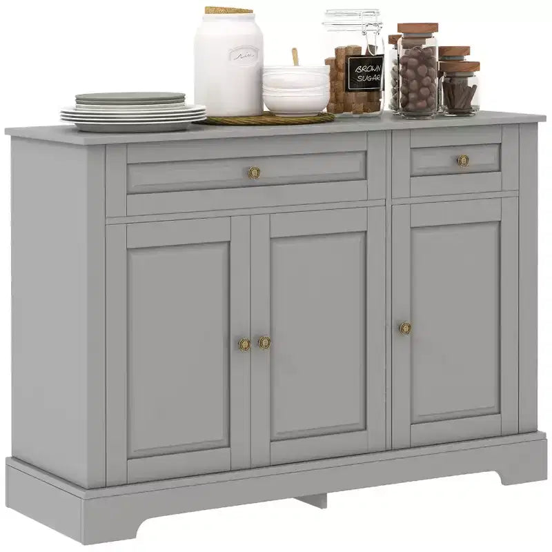 Sideboard Buffet Cabinet, Modern Kitchen Cabinet with 2 Drawers and Adjustable Shelves, Coffee Bar Cabinet for Living Room