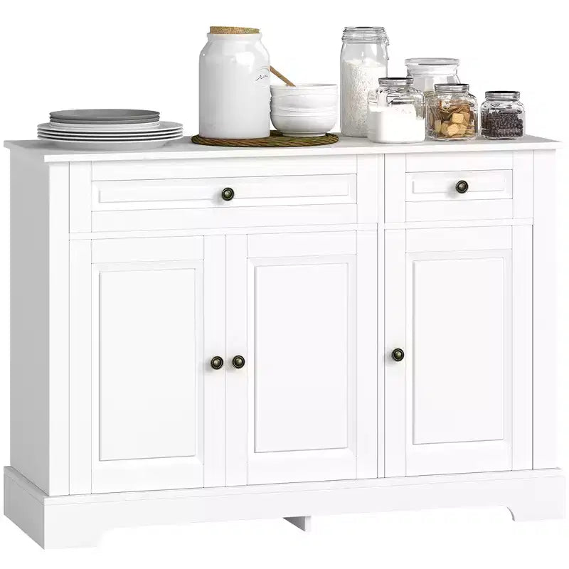 Sideboard Buffet Cabinet, Modern Kitchen Cabinet with 2 Drawers and Adjustable Shelves, Coffee Bar Cabinet for Living Room