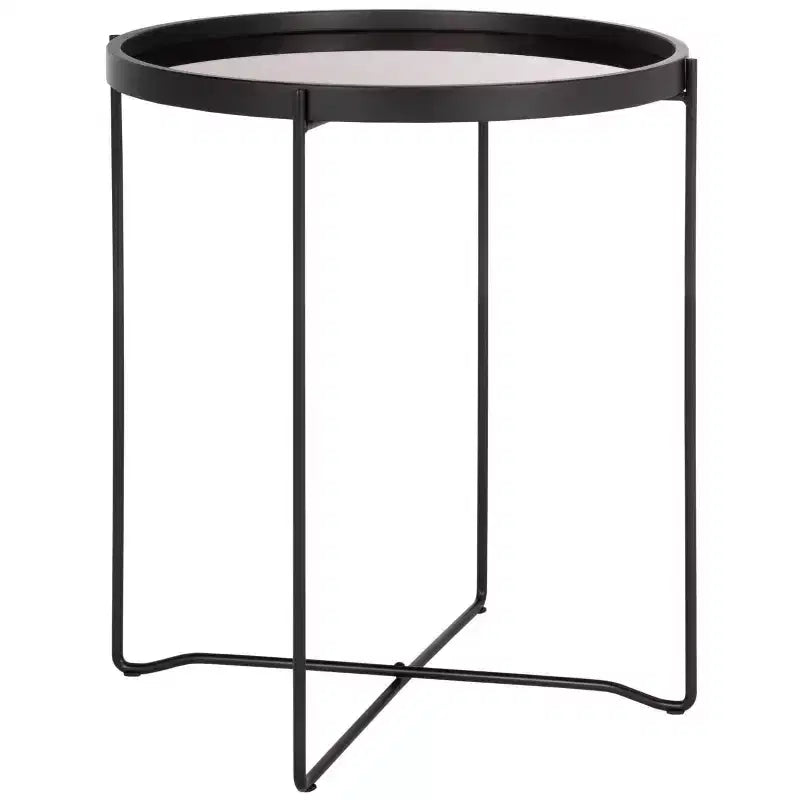 Petite table d'appoint ronde avec plateau - ACC4206A - Or rose/noir