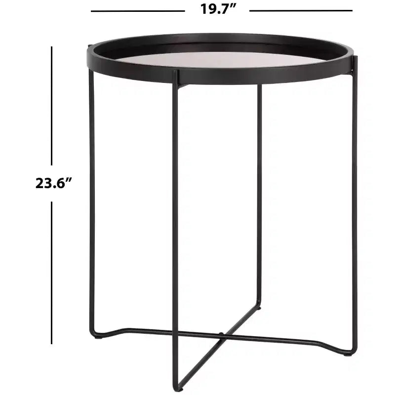 Petite table d'appoint ronde avec plateau - ACC4206A - Or rose/noir