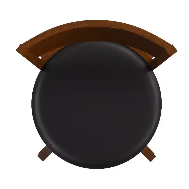 Tabouret de bar pivotant Emma et Oliver de style pub classique en bois avec siège rembourré en similicuir